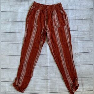 Rewash Terracotta Linen Blend Pants